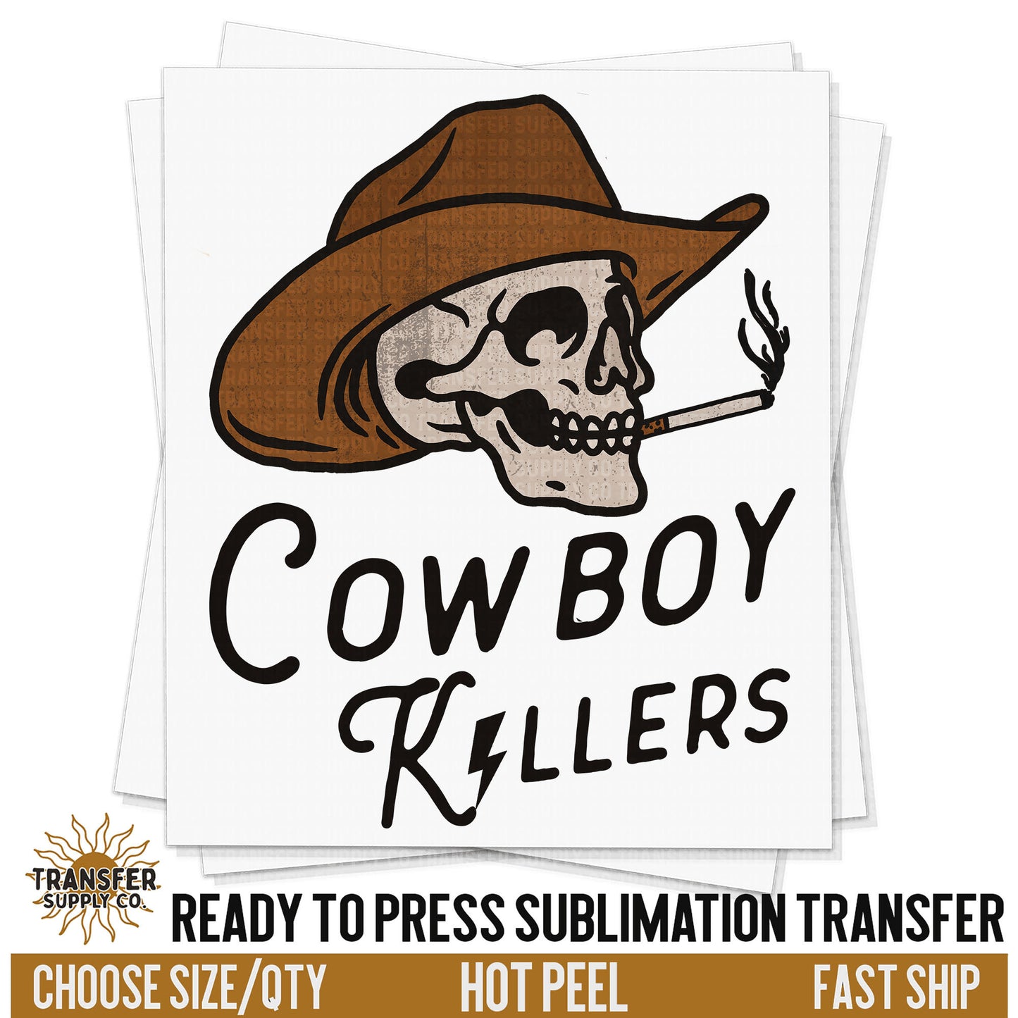 Cowboy Killers Wild West Western, Ready To Press Sublimation Transfers, Ready To Press Transfers, Sublimation Print
