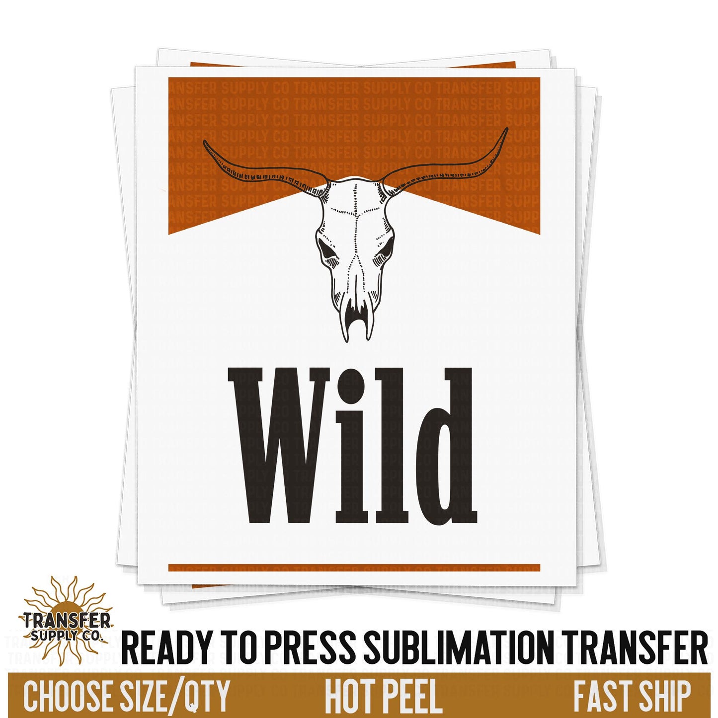 Wild Cow Skull Sublimation, Wild West Western Transfer, Ready To Press Sublimation Transfers, Ready To Press Transfers, Sublimation Print