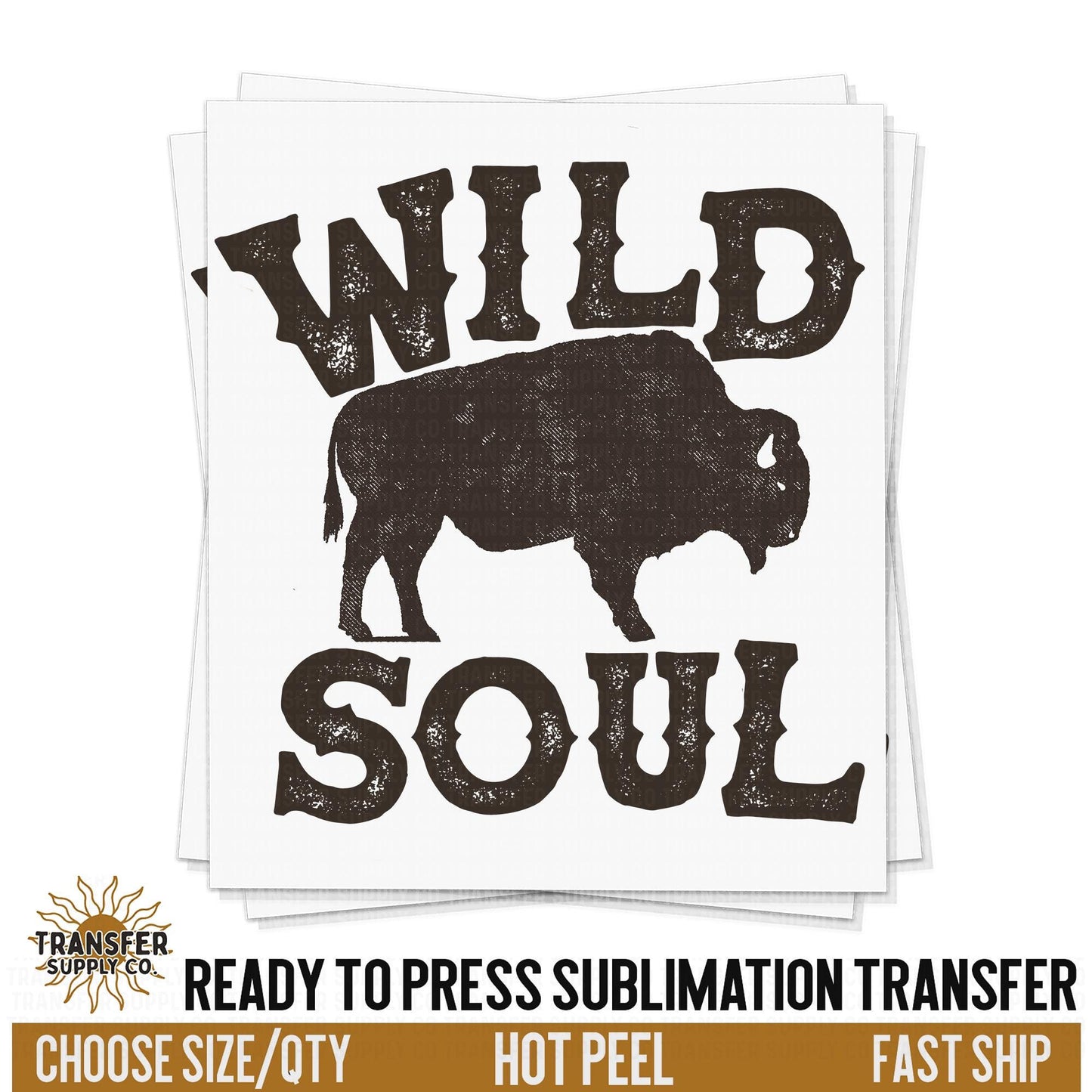 Wild Soul Buffalo, Western Ready To Press Sublimation Transfers, Ready To Press Transfers,Sublimation Prints, Sublimation Transfers