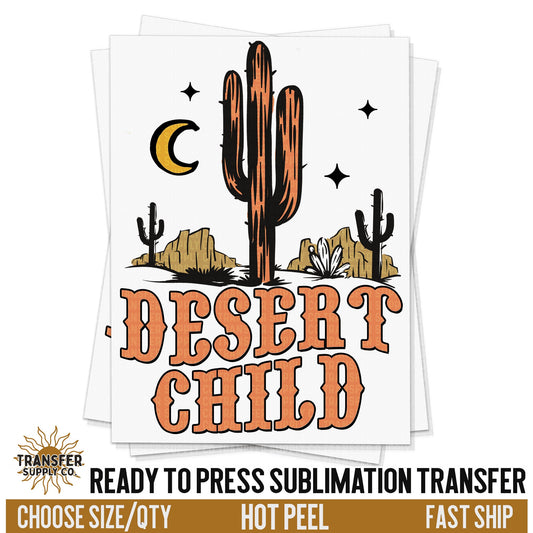 Western Desert Child, Ready To Press Sublimation Transfers, Ready To Press Transfers,Sublimation Prints, Sublimation Transfers