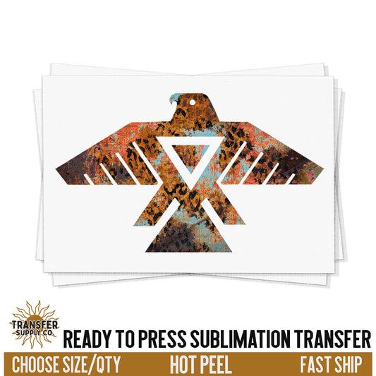 Thunderbird Rustic Western, Ready To Press Sublimation Transfers, Ready To Press Transfers,Sublimation Prints