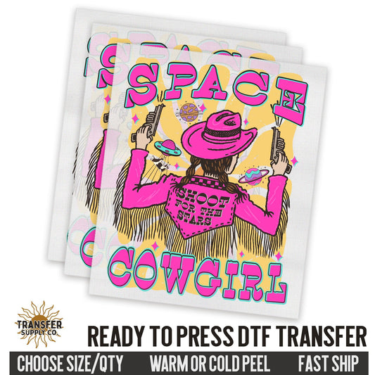 Space Cowgirl Dtf Transfer Sheet, Western Ready To Press DTF Transfers, Ready To Press DTF Film Transfers, Western DTF Transfers