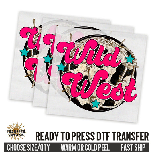 Wild West Barb Wire Pink Western Ready To Press DTF Transfer | Dtf Transfer Prints, Printed Dtf Transfers, Dtf Transfers Ready To Press
