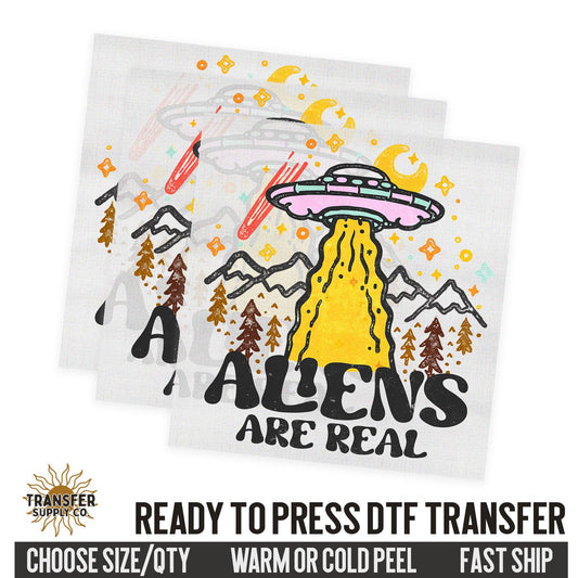 Aliens Are Real UFO, Retro Ready To Press DTF Transfer, Dtf Transfer Print, Printed Dtf Transfer, Transfer Ready To Press