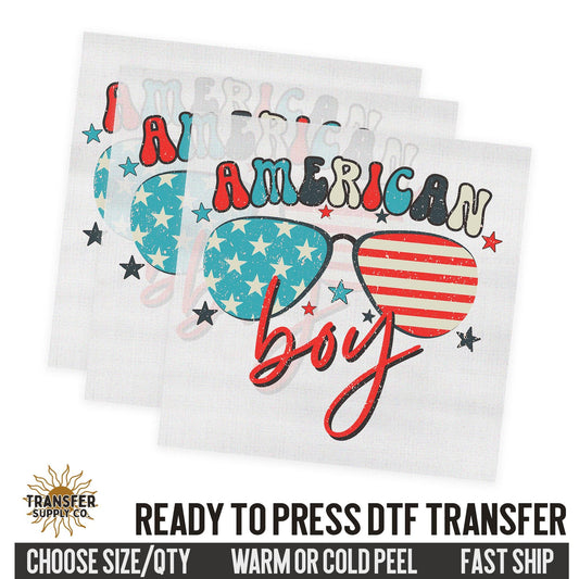 American Boy, 4th of July Western, Ready To Press DTF Transfers, Ready To Press DTF Film Transfers, Western DTF Transfers