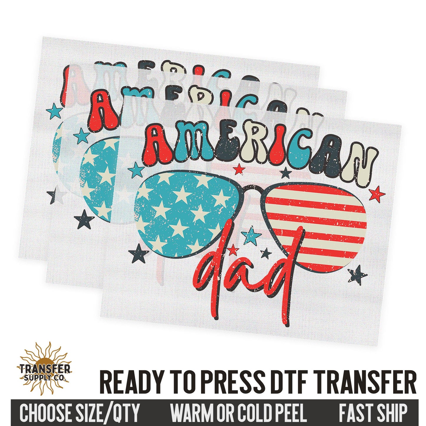 American Dad, 4th of July Western, Ready To Press DTF Transfers, Ready To Press DTF Film Transfers, Western DTF Transfers
