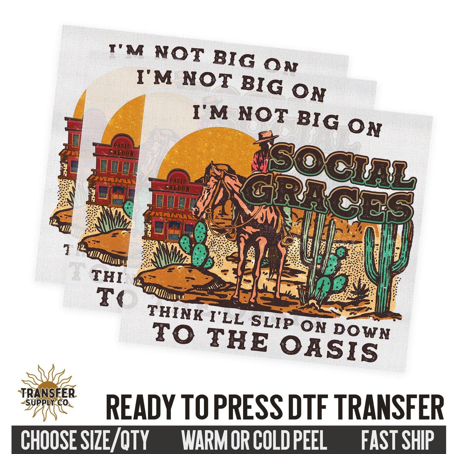 Social Graces, 90s Country Music Western Ready To Press DTF Transfer | Dtf Transfer Prints, Printed Dtf Transfers