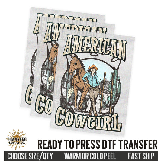 American Cowgirl, Rodeo Cowboy, Western Ready To Press DTF Transfer, Dtf Transfer Prints, Printed Dtf Transfer, Dtf Film Transfer