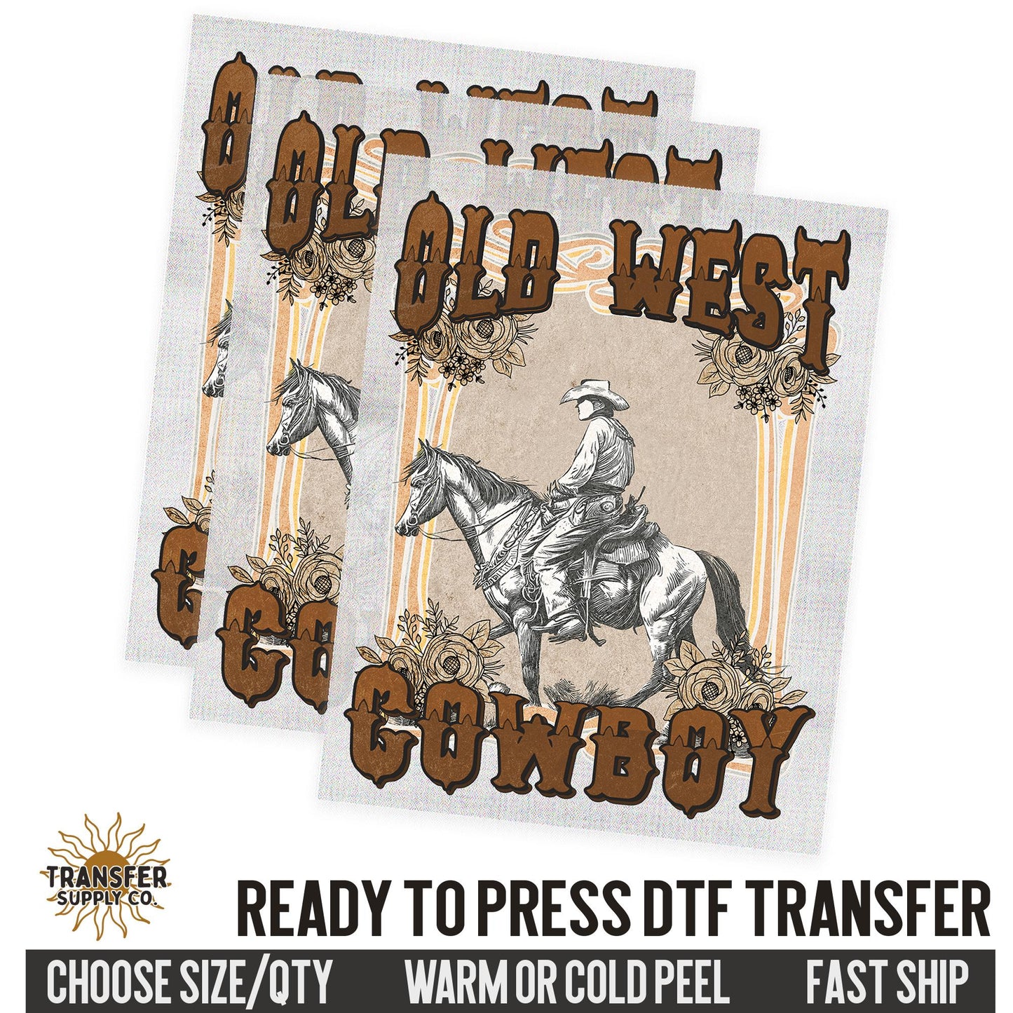 Old West Cowboy, Western Ready To Press DTF Transfer, Dtf Transfer Print, Printed Dtf Transfer, Dtf Film Transfer