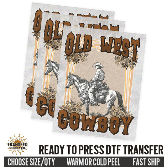 Old West Cowboy, Western Ready To Press DTF Transfer, Dtf Transfer Print, Printed Dtf Transfer, Dtf Film Transfer