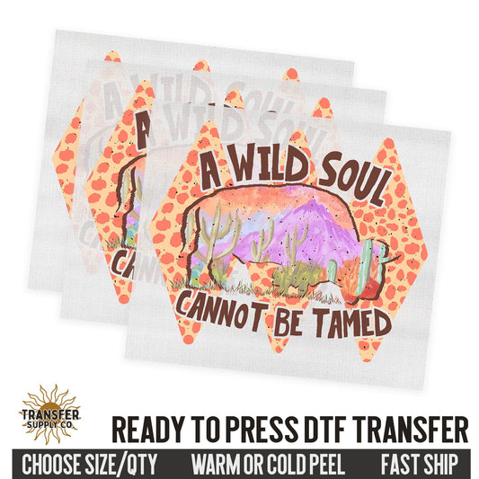 Wild Soul Buffalo, Western Summer, Western Ready To Press DTF Transfer, Dtf Transfer Print, Printed Dtf Transfer, Dtf Film Transfer