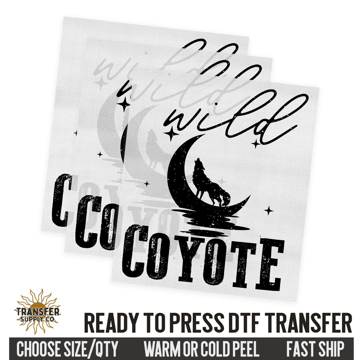 Wild Coyote, Western Rooster, Western Ready To Press DTF Transfer, Dtf Transfer Print, Printed Dtf Transfer, Dtf Film Transfer