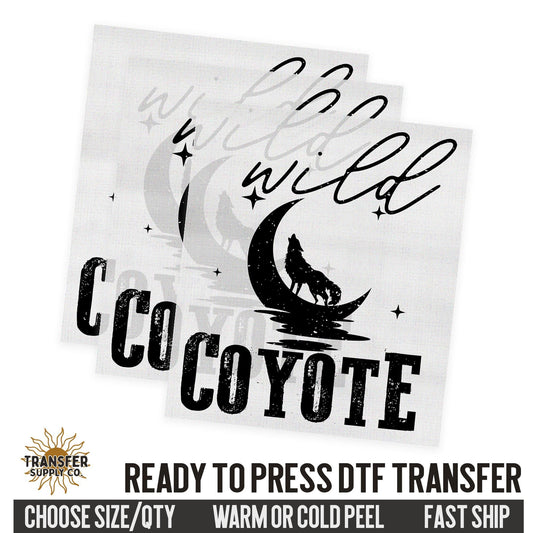 Wild Coyote, Western Rooster, Western Ready To Press DTF Transfer, Dtf Transfer Print, Printed Dtf Transfer, Dtf Film Transfer