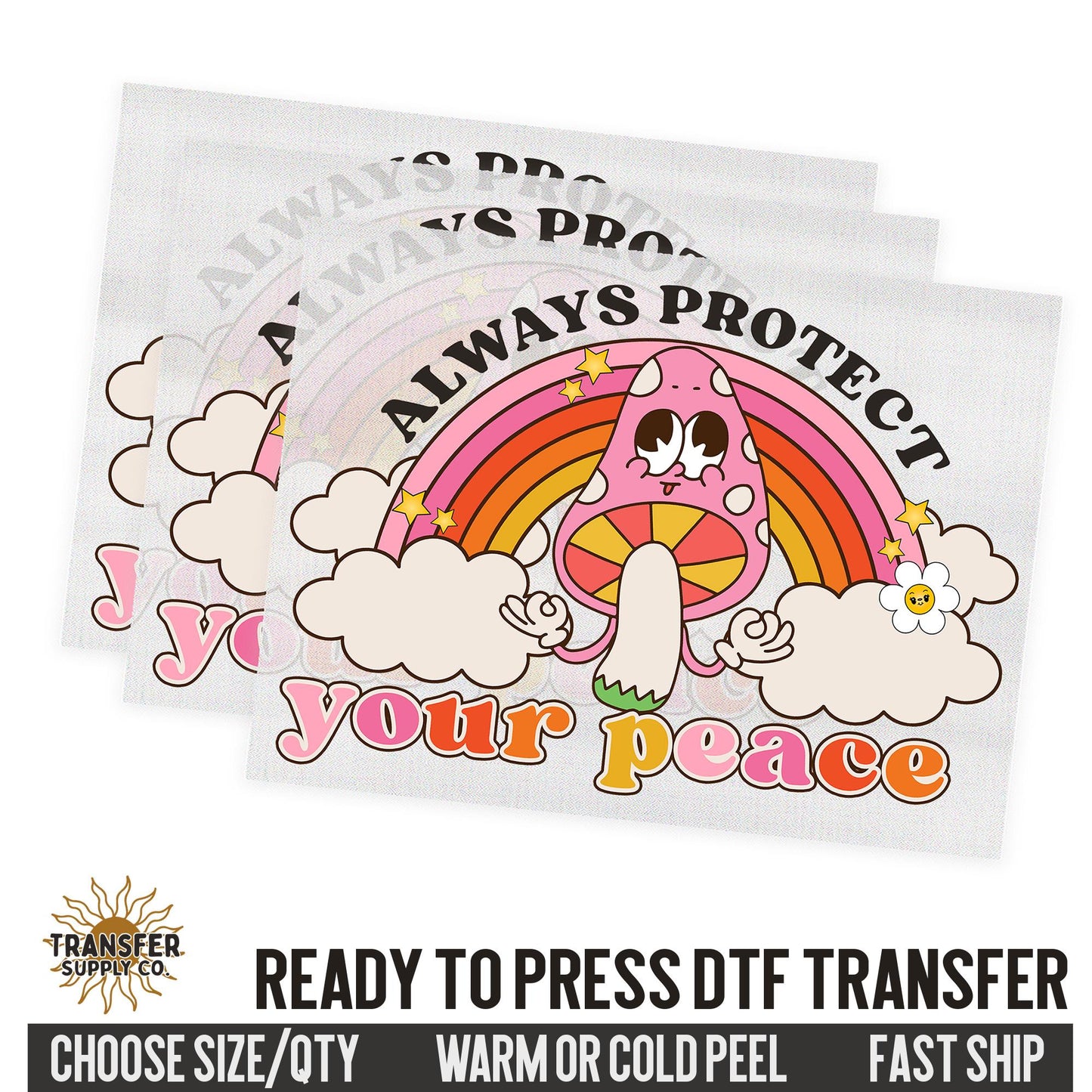 Always Protect Your Peace, Retro Ready To Press DTF Transfer, Dtf Transfer Print, Printed Dtf Transfer, Transfer Ready To Press